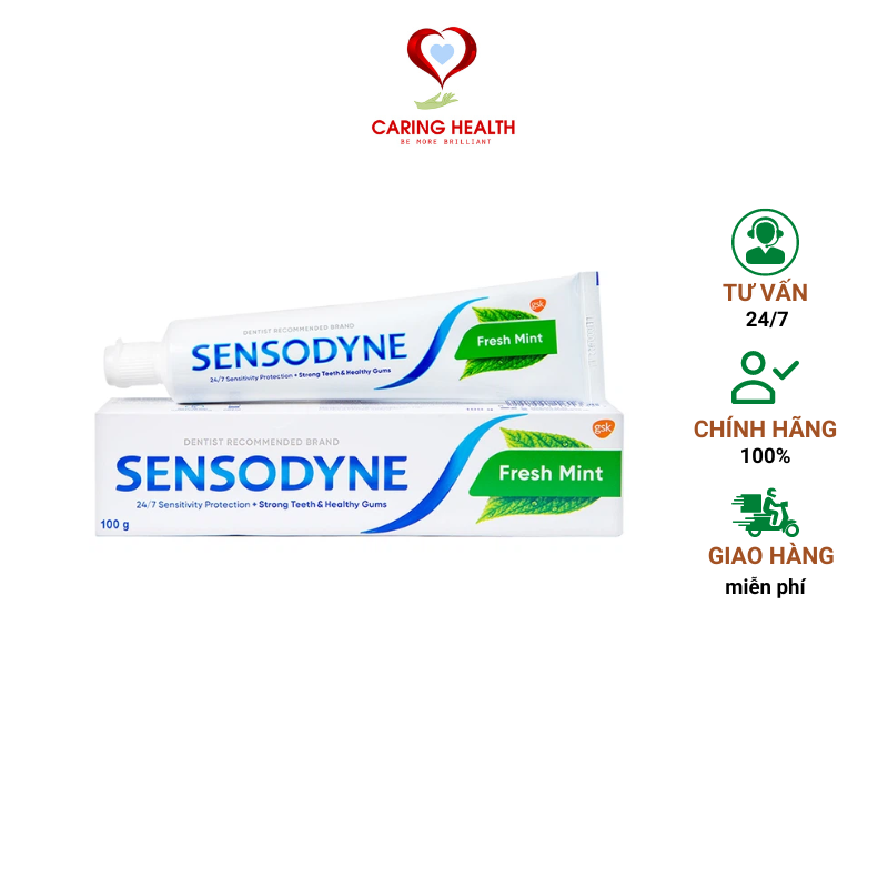 Kem đánh răng bạc hà Sensodyne Fresh Mint - Giảm ê buốt suốt 24h