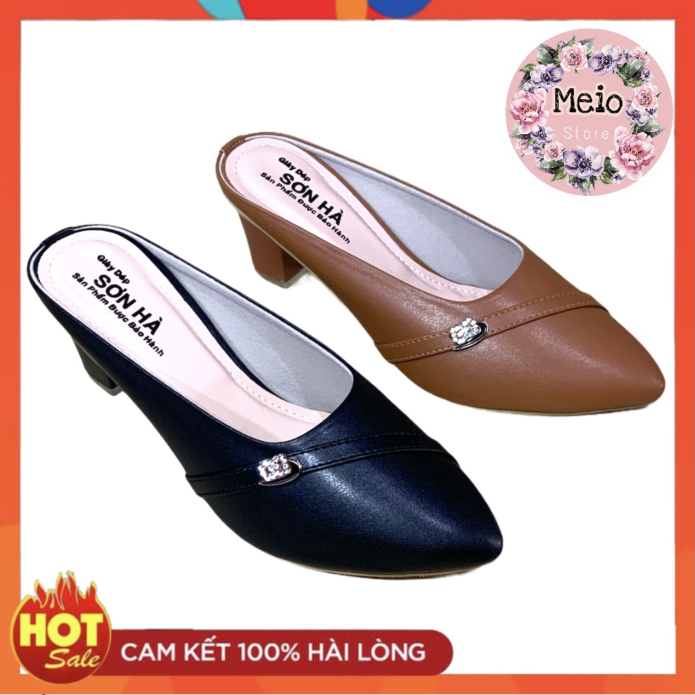 Giầy sục gót cao 7p da bò 100% cao cấp sơn hà