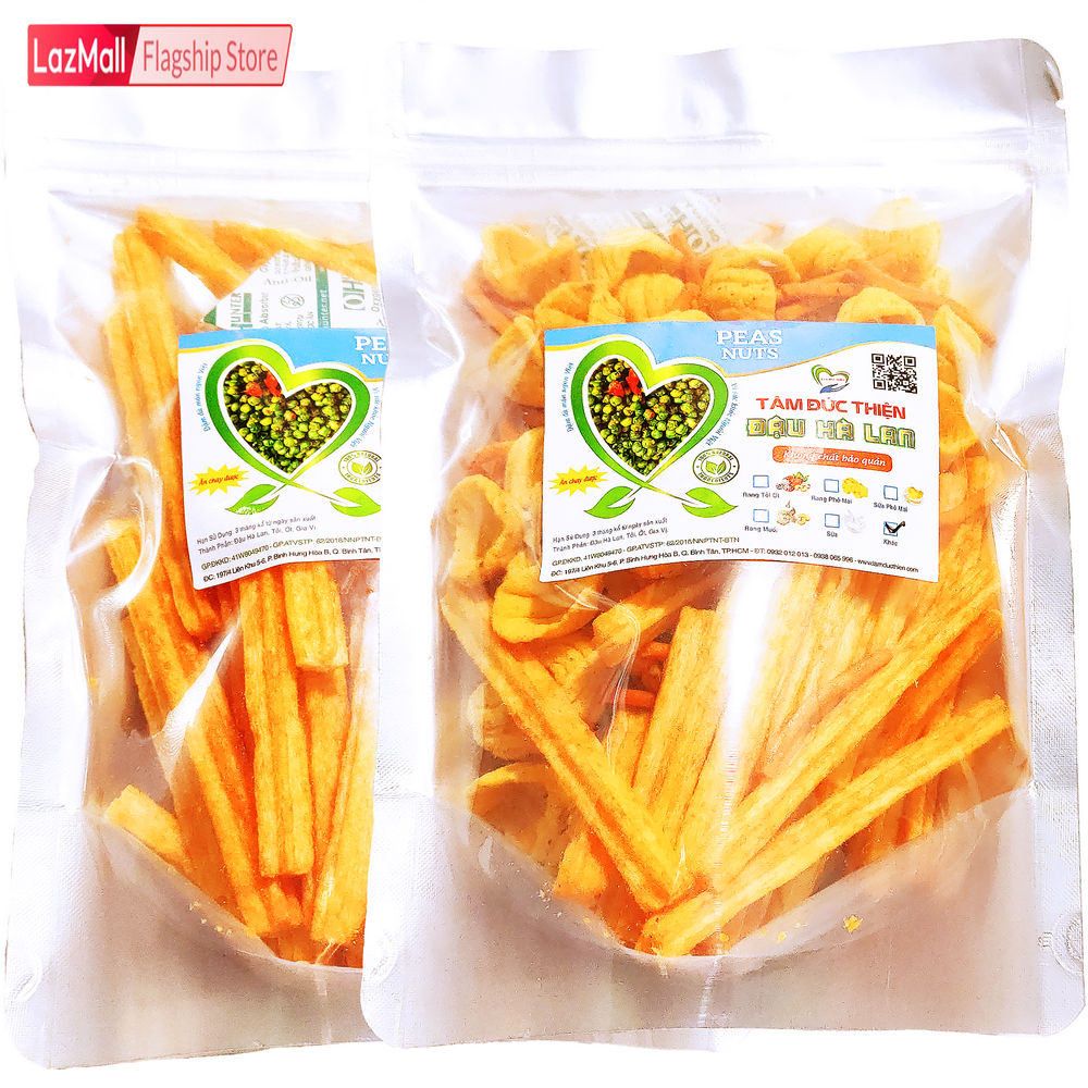 Combo 2 Túi: Bánh Thập Cẩm Tứ Quý Khoai Tây Phô Mai Que Vỏ Sò Bim Bim 205GR và Bánh Khoai Tây Phô Mai Que Đậu Hà Lan Túi ZIP 178GR Tâm Đức Thiện