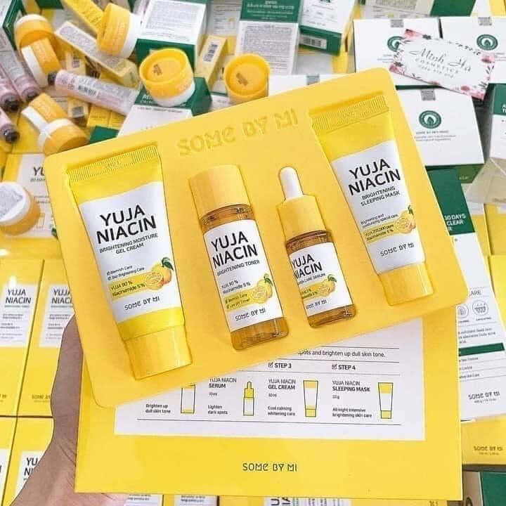 Bộ kit dưỡng trắng mờ thâm some by mi yuja niacin 30 days brighting started kit