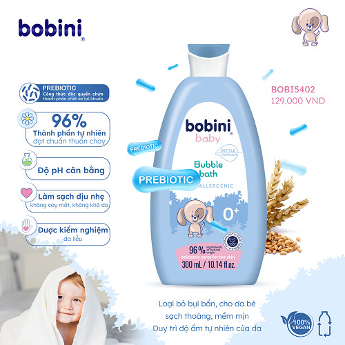 Gel tắm trẻ em Bobini Baby dịu nhẹ 1+ ngày tuổi 300ML