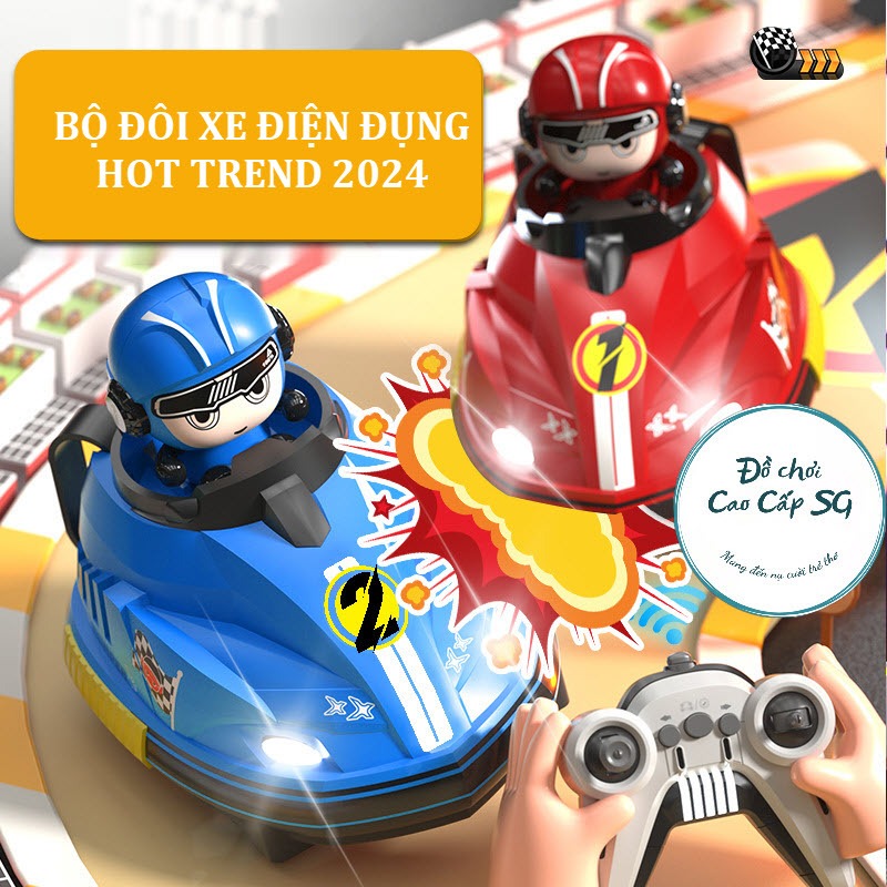 [Hỏa tốc] Bộ đôi xe điện đụng điều khiển từ xa 2.4 GHz anh em thi đấu với nhau hot trend làm quà tặng sinh nhật cho bé