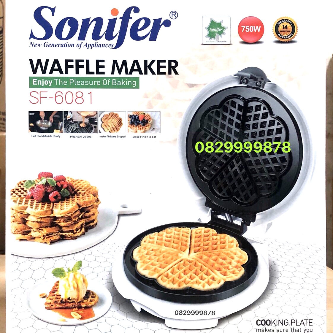 Máy nướng bánh kẹp hình trái tim Sonifer
