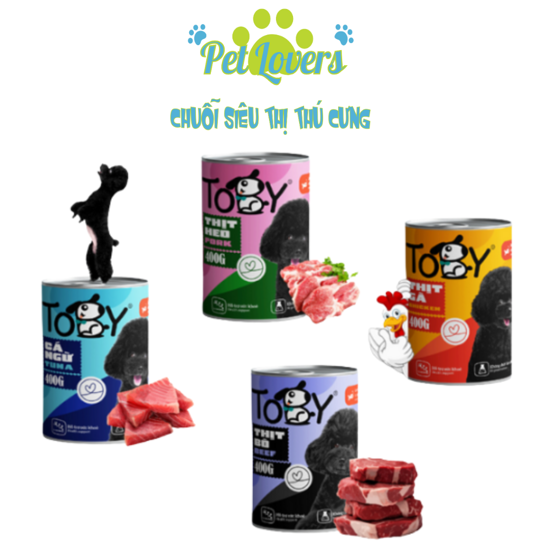 Pet Lovers - Toby pate lon cho chó nhiều loại 400g