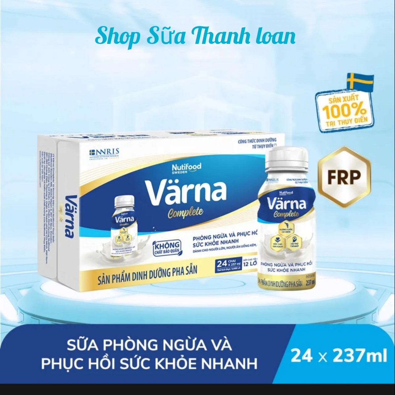 (Expiration Date August 2027) Box of 24 Bottles of Nutifood Varna Complete Ready-To-Drink Nutritional Products 237ml Bottle.