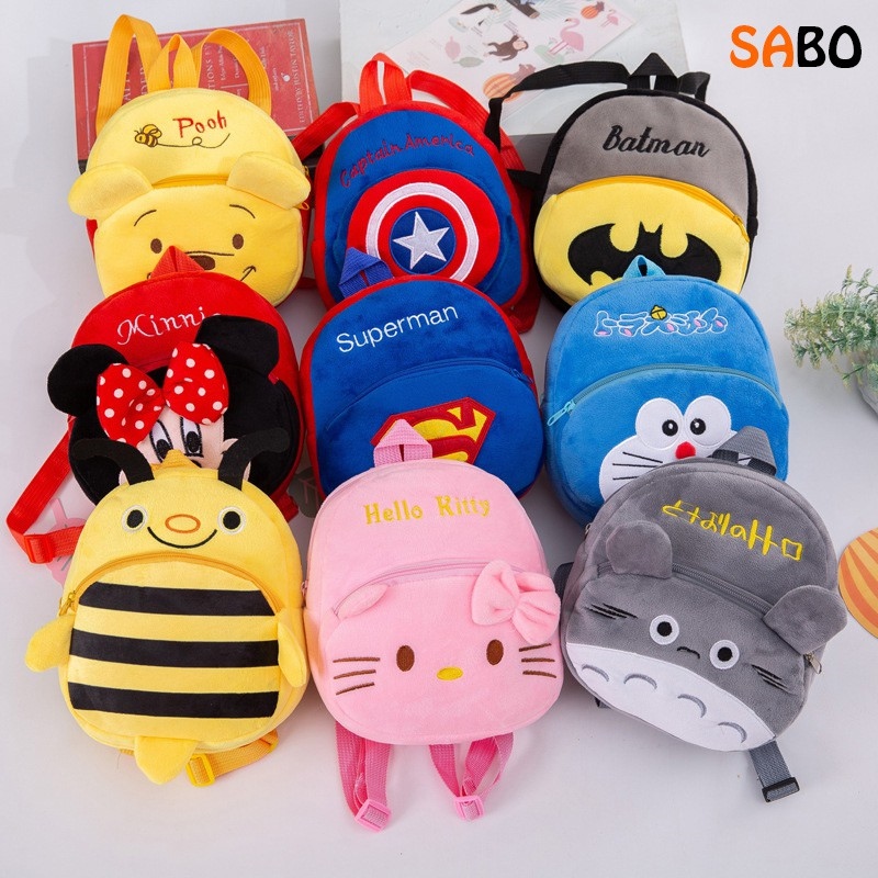 Balo nhung hoạt hình mềm mại cho bé từ 0 - 3 tuổi balo hình thú dễ thương cho bé mầm non