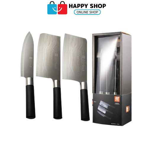Combo 1 bộ 3 con dao làm bếp đức hàng cao cấp cầm chắc tay , cán gỗ