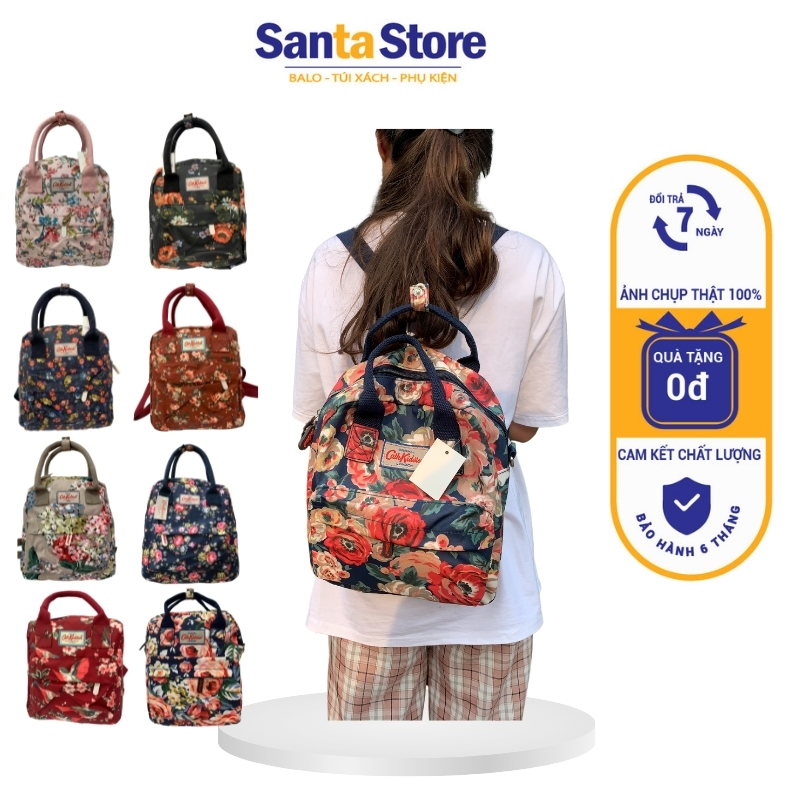Balo mini Cath Kidston nữ Hàn Quốc CKSBP SANTA STORE Ba lô cặp nhỏ thời trang họa tiết hoa xinh xắn cute đáng yêu phong cách trẻ trung vải chống nước cao cấp