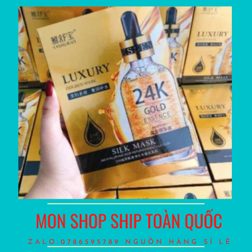 Hộp 10 miếng mặt nạ lụa 24k Gold Essence Luxury