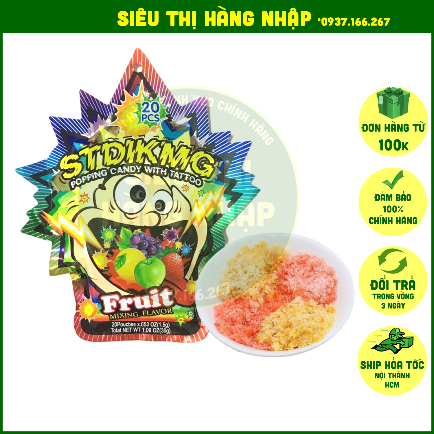 Kẹo nổ Striking vị trái cây HongKong