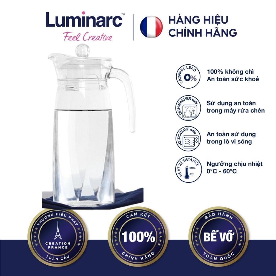 Bình nước thuỷ tinh luminarc flame 1.3l - lubij8535