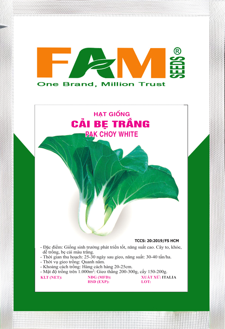 Hạt giống cải bẹ trắng - gói 10gr