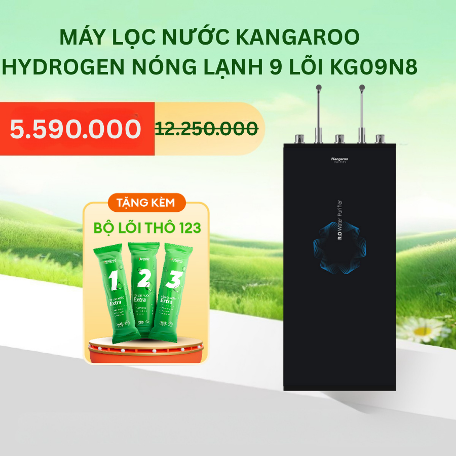 [LẮP ĐẶT MIỄN PHÍ] Máy lọc nước Kangaroo Hydrogen Infinity nóng lạnh 9 lõi KG09N8