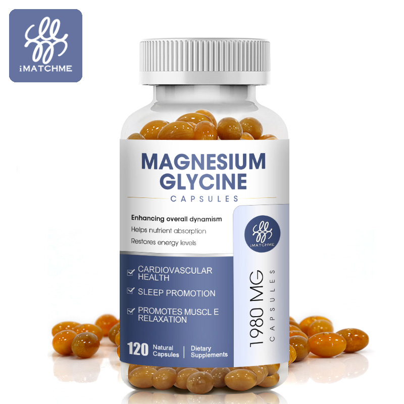 iMATCHME Magnesium Glycinate Capsules 1980mg for Support Muscle, Joint & Heart Health Improve Sleeping Promote Metabolism