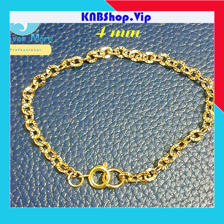 Lắc tay nữ kiểu chữ cong chạm chiếu mạ vàng khóa Vip siêu đẹp, bền màu chuẩn thời trang