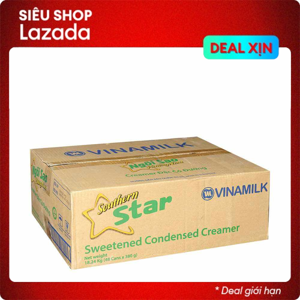 Thùng 24 hộp Creamer sữa đặc Ngôi Sao Phương Nam xanh lá Hộp giấy 380g