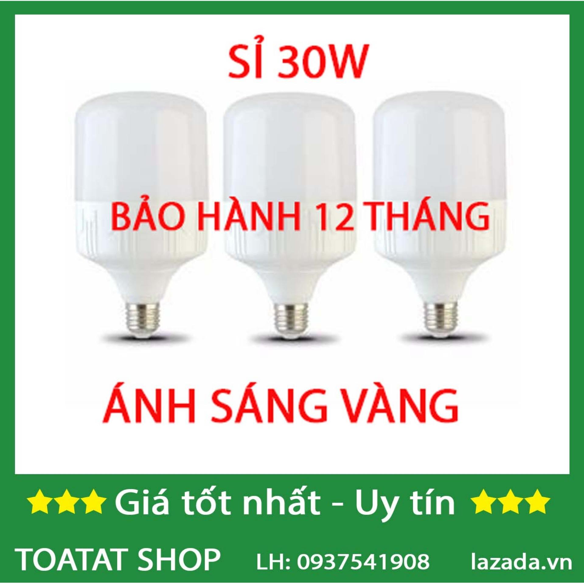 [Sĩ] Bộ 3 bóng đèn Led trụ 30W Siêu sáng - tiết kiệm điện (vàng)