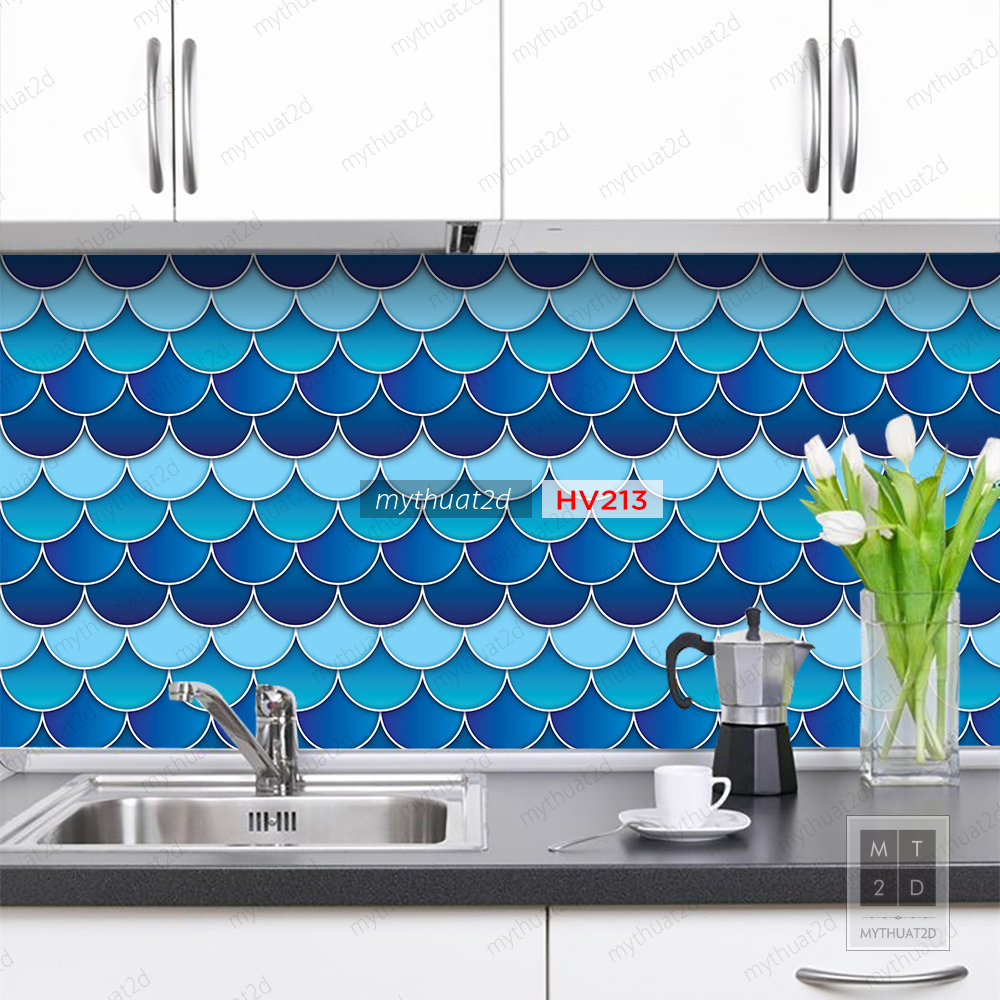 Cuộn 2 mét dài Decal gạch bông dán bếp, dán tường, decor nhà cửa - mã HV213
