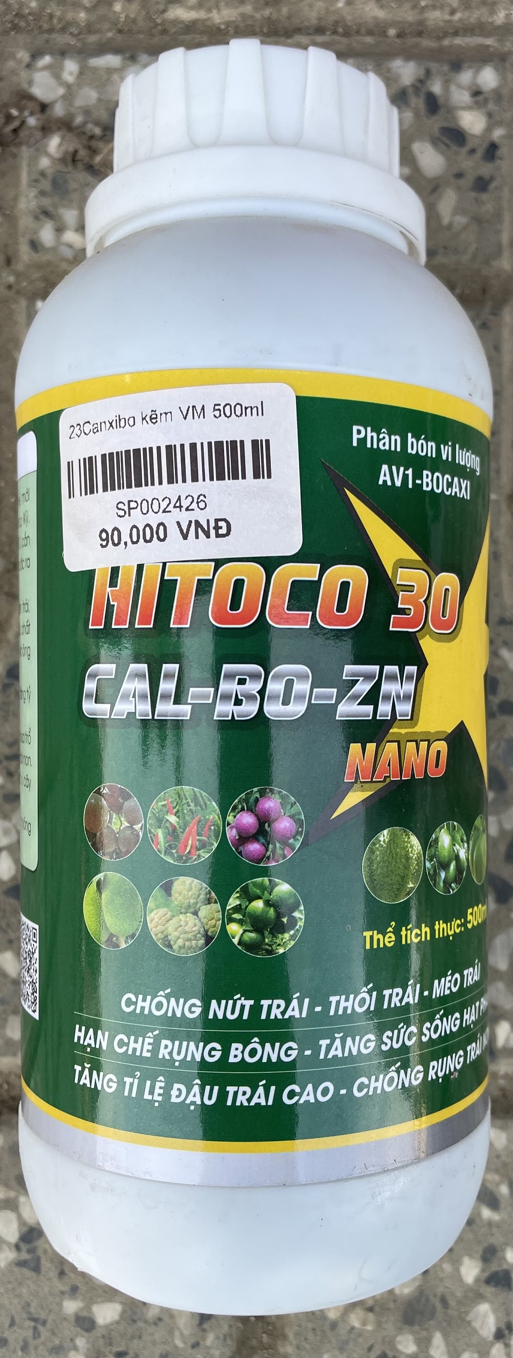 Phân Bón Lá can xi bo kẽm Canxi-BO-KẼM 500ML NPV lớn trái, chống nứt trái, chống rụng hoa và trái non tăng đậu quả