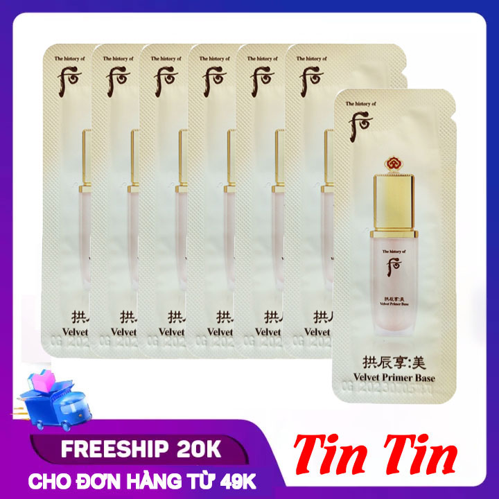 Combo 20 gói sample kem lót kiềm dầu whoo velvet primer base 1ml x20