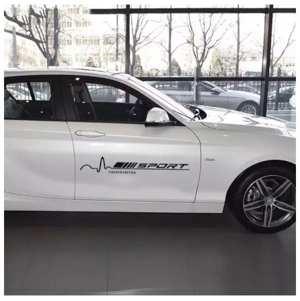 Bộ 2 Tem Dán Cửa Xe Ô Tô Phong Cách Sport Đẹp Thể Thao
