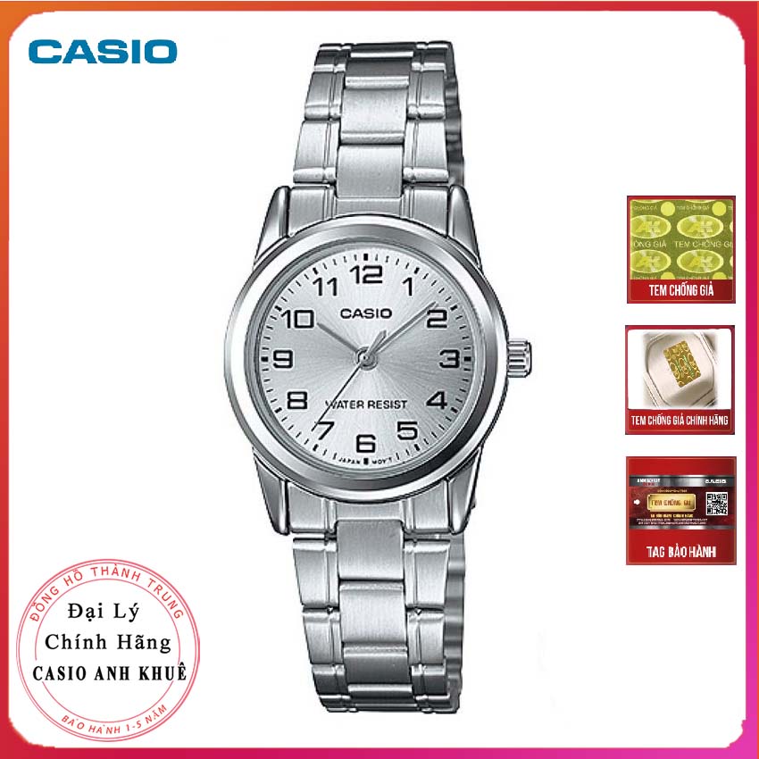 Đồng hồ nữ casio ltp-v001d-7budf dây kim loại