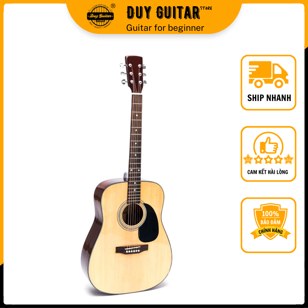 Đàn guitar acoustic dáng D model DD120 dòng ghitar đệm hát âm thanh vang tốt Duy Guitar Store chuyên đàn guitar giá tốt