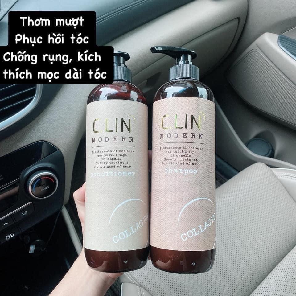Cặp dầu gội + xả clin modern collagen 800ml/1 lọ