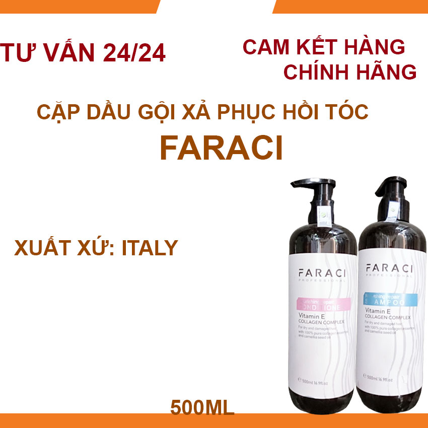 Cặp gội xả siêu mềm mượt dành cho tóc hư tổn Faraci