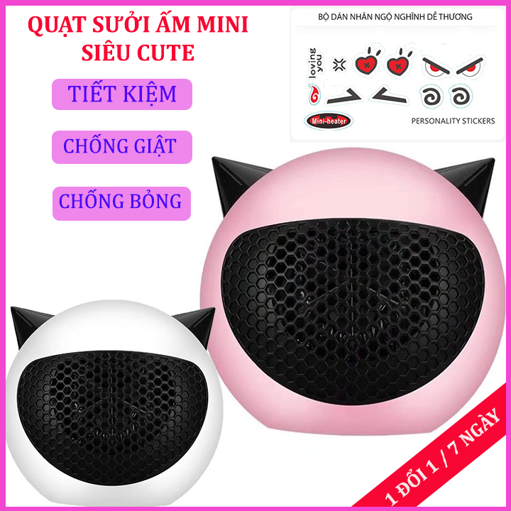 Quạt điện sưởi mini mùa đông,máy sưởi ấm mini,máy sưởi làm ấm tại gia đình và phòng làm việc,an toàn,đèn sưởi nhà tắm,quạt sưởi hình thú dễ thương,quạt sưởi hình quỷ cầm tay phòng ngủ,cho bé, người già,tiết kiệm điện