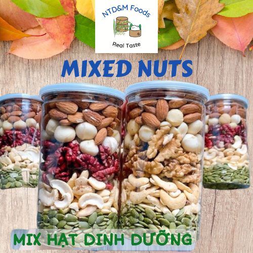 Hạt hỗn hợp - mixed nuts hộp 500g