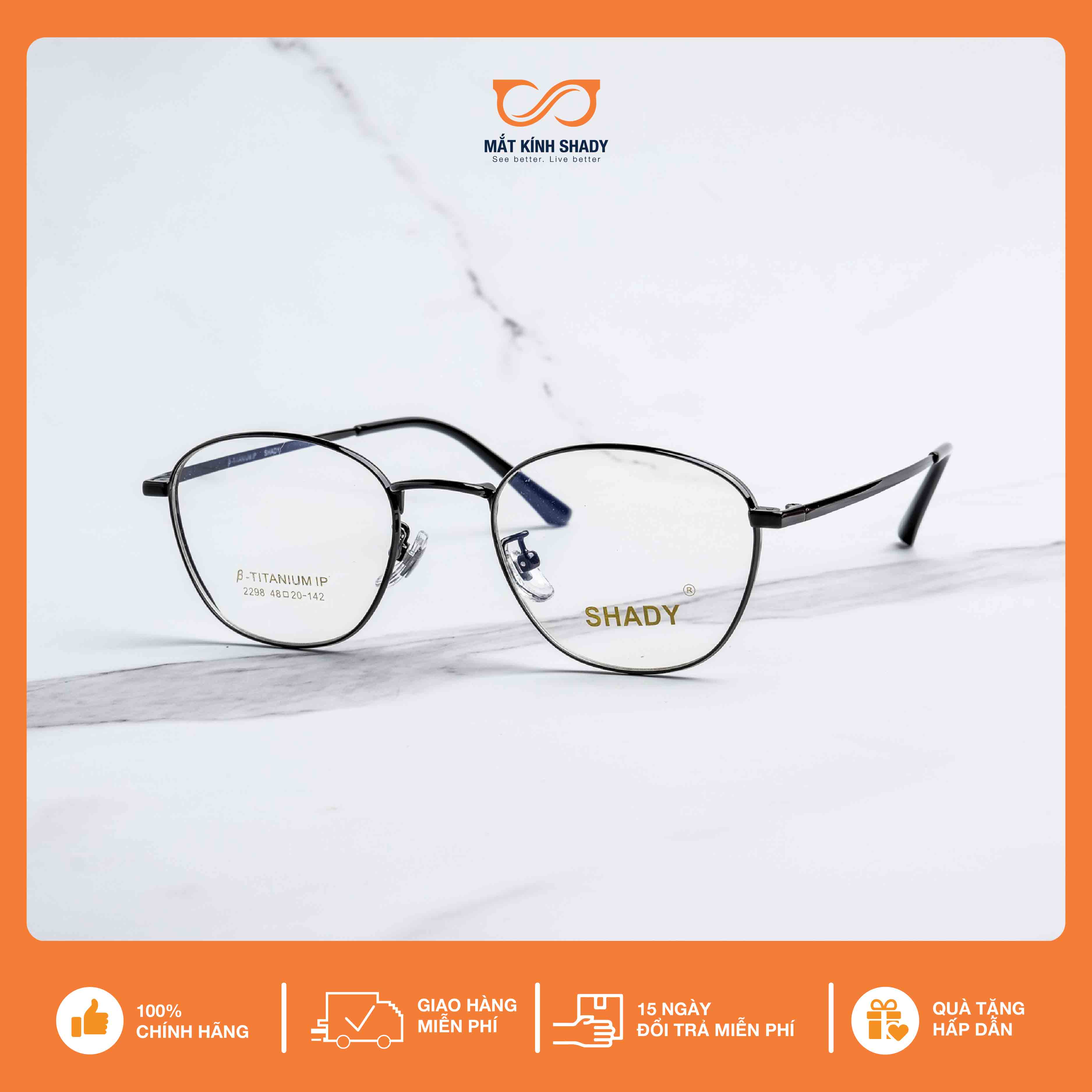 Gọng kính cận b-titanium shady unisex g2100