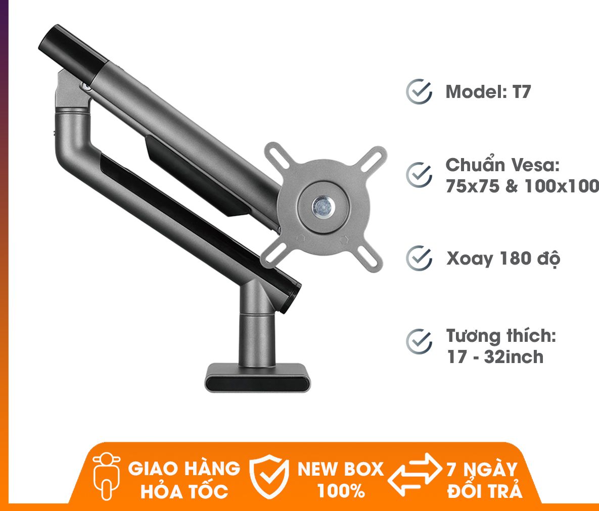 Giá Treo Màn Hình Human Motion T7 Tiện Dụng - HÀNG CHÍNH HÃNG