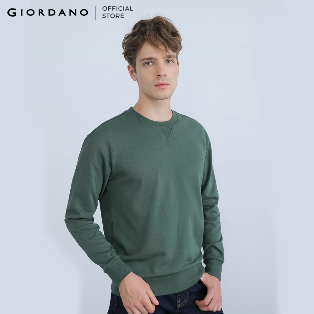 GIORDANO Áo Thun Nam Dài Tay Mùa Đông Pullover 85% Sợi Bông Nhiều Màu 01021681