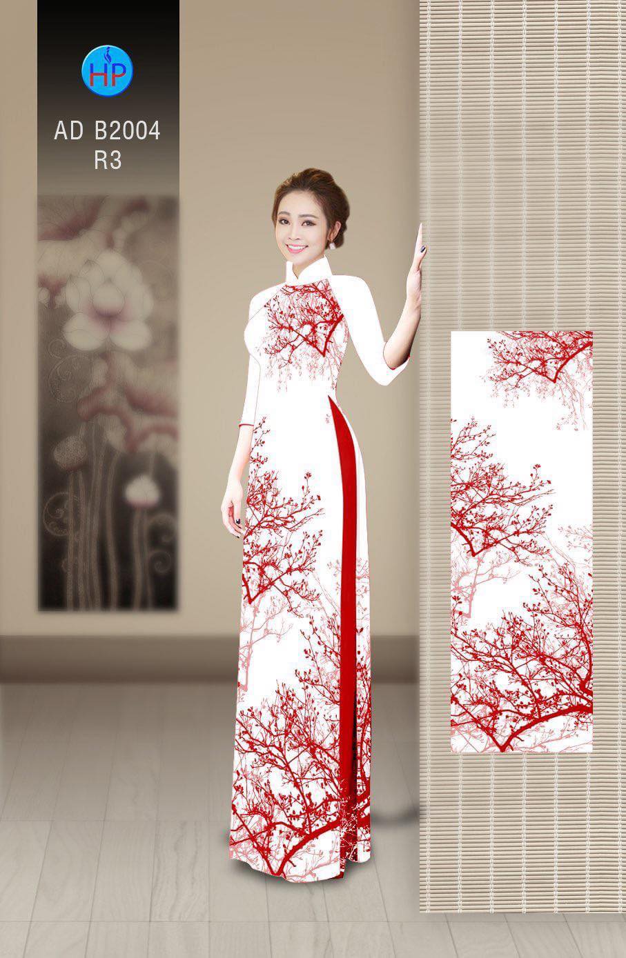 The Deliaa -vải may áo dài cao cấp hoa lá đều siêu sang giá cả bộ vải kèm quần