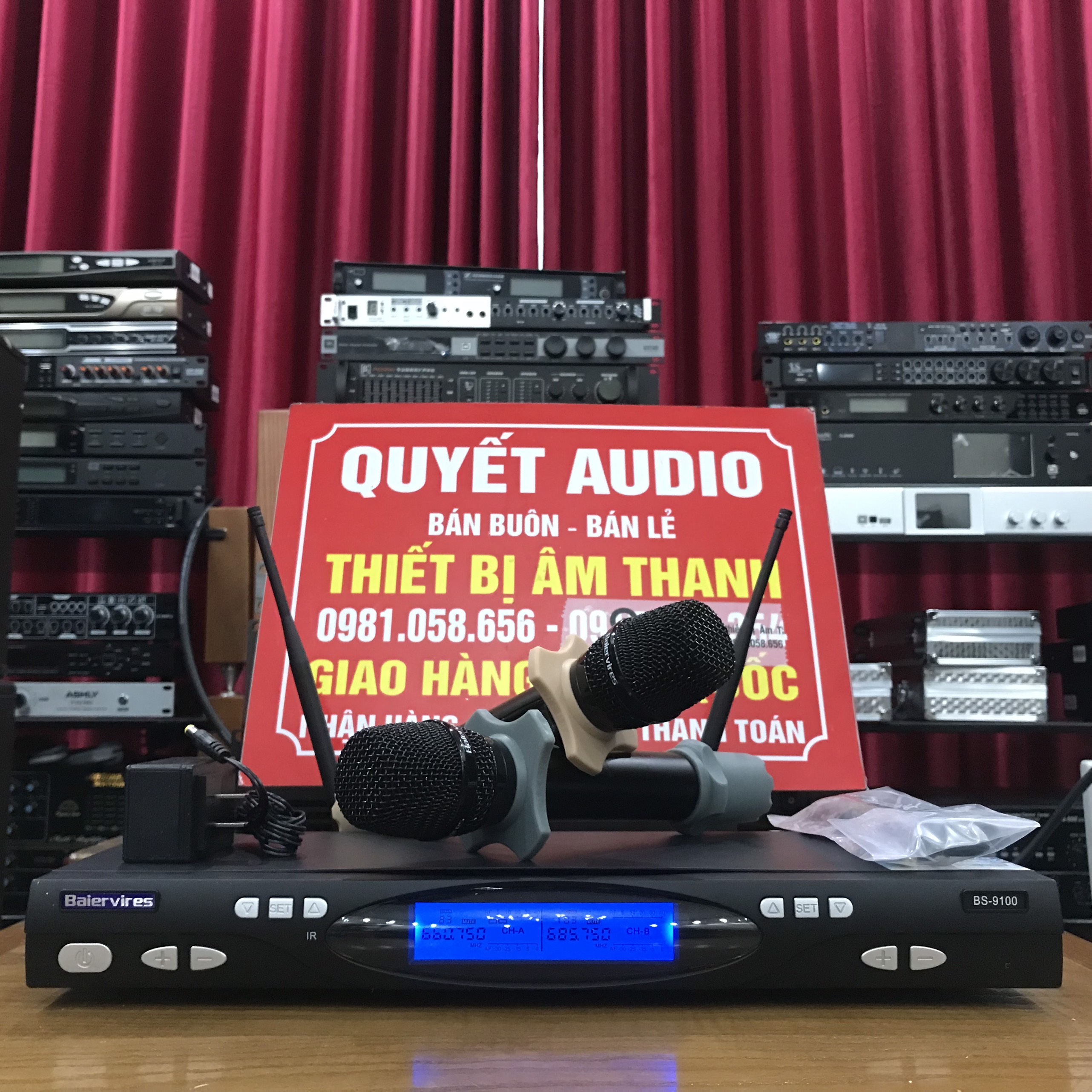 Mic không dây baiervires bs-9100 chính hãng - hàng mới 100%