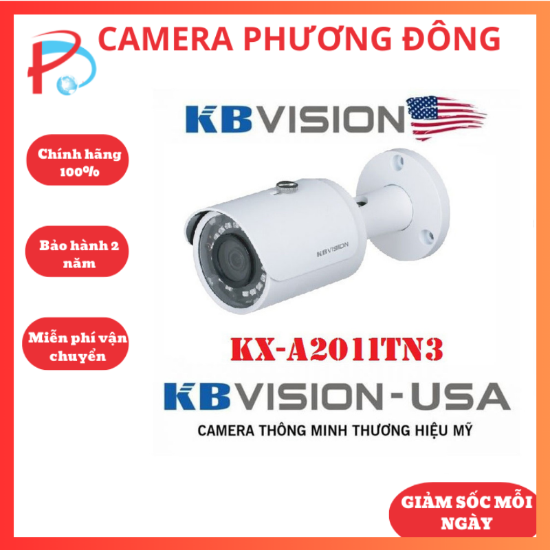 Camera IP KBvision KX-2011TN3 2.0 megapixel gắn ngoài trời, hàng chính hãng
