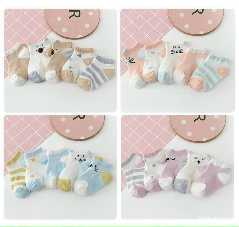 Tất len lưới - set 5 đôi tất len lưới pony kid hình thú mềm mịn, giữ ấm cho bé