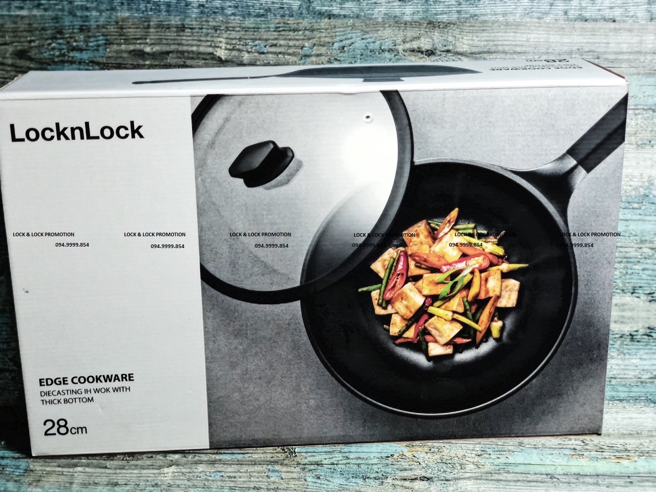 [HCM]Chảo EDGE 28cm sâu lòng nắp kính Lock&Lock CAW2811