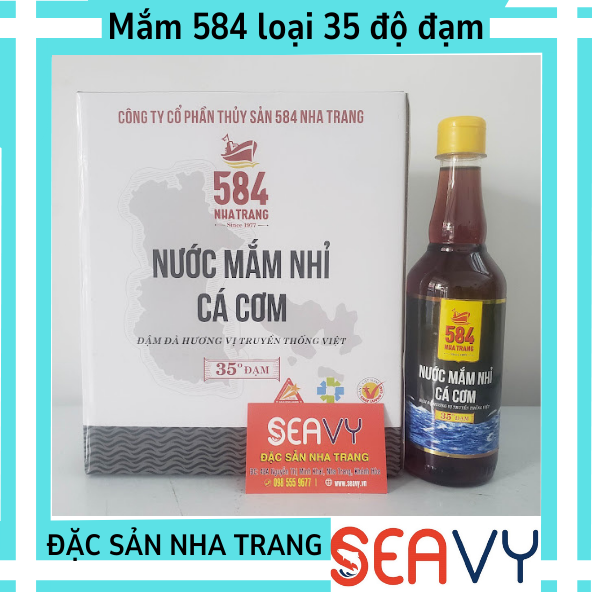 [FREE SHIP]🍤🍶 Thùng 6 chai nước mắm 584 Nha Trang, 35 độ đạm, 500ml/ chai nước mắm cao cấp nguyên chất đậm đặc 🍤🍶 [SEAVY NHA TRANG]