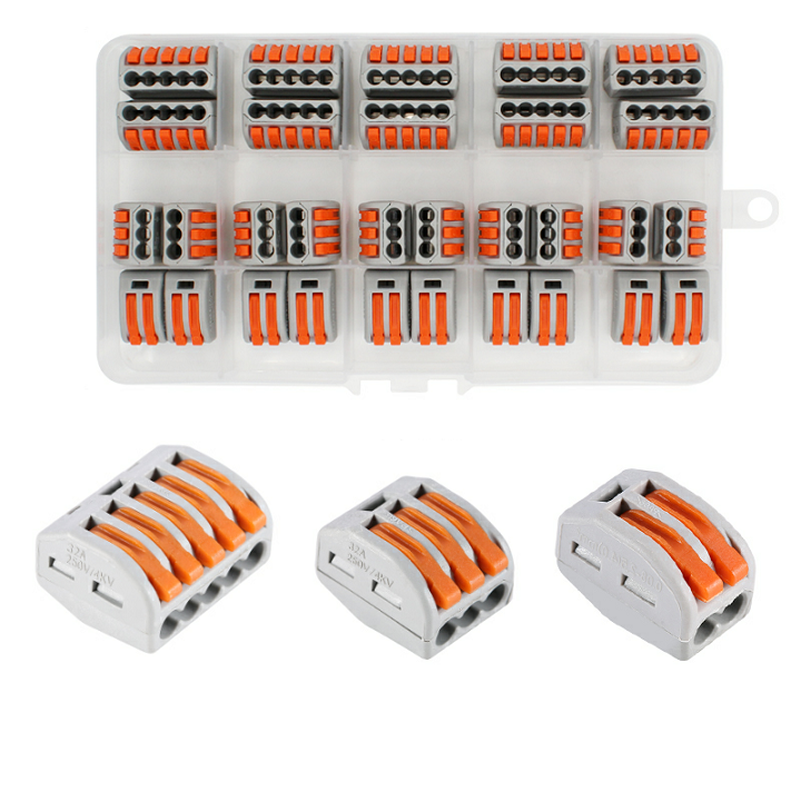 Hộp Nhựa 30 Cút Nối Dây Điện Nhanh KV774 Giúp các mối nối thẩm mỹ, gọn gàng, an toàn hơn trong ổ âm tường hoặc hộp nổi, chống chạm chập điện, cháy nổ do tiếp xúc kém.