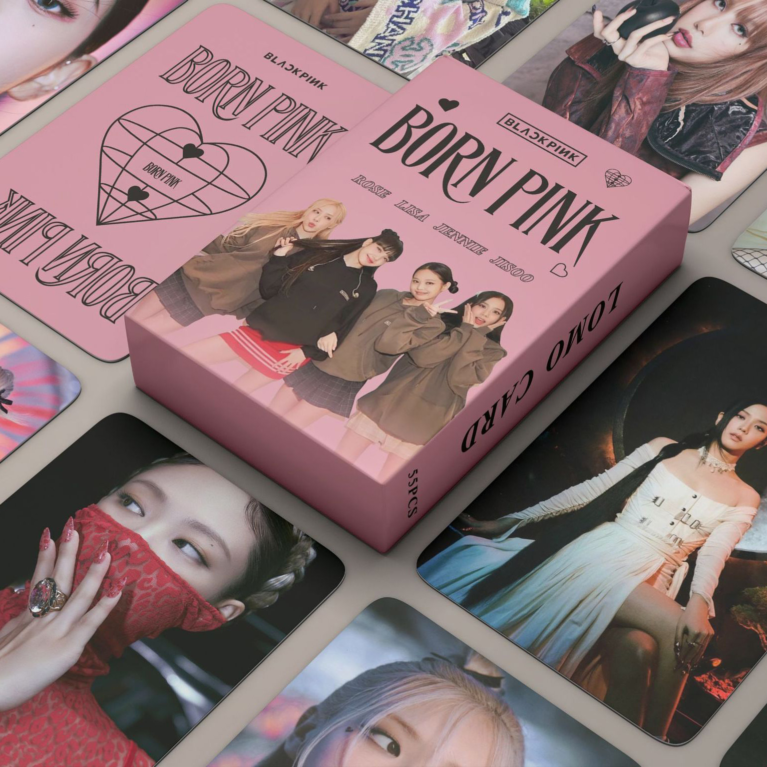 Thẻ Lomo card BlackPink bo góc BORN PINK Hồng Phấn Album Thần Tượng Kpop