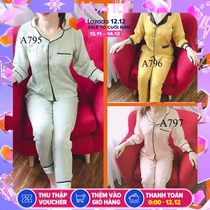 Đồ bộ mặc nhà, đồ bộ pizama lụa, chất lụa tơ mềm mịn