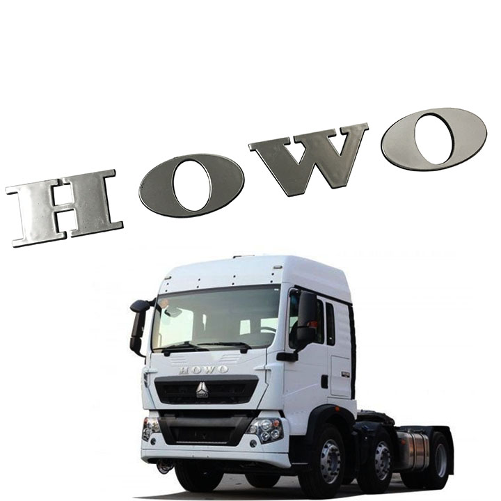 Tem logo chữ nổi HOWO dán trang trí xe ô tô đầu kéo Howo 24*3.8CM