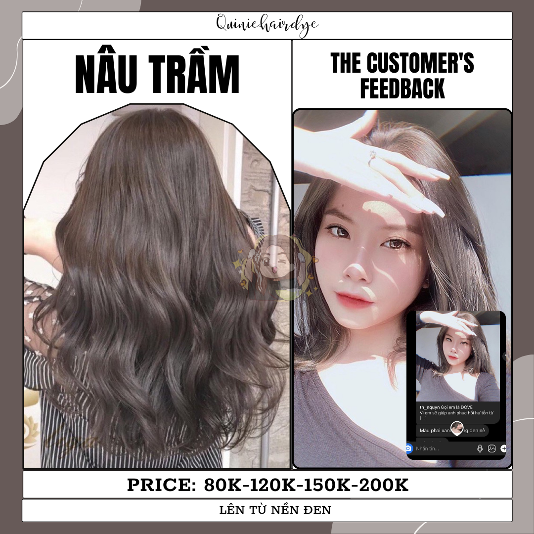 Thuốc nhuộm tóc màu nâu trầm siêu dưỡng tóc tặng kèm trợ nhuộm