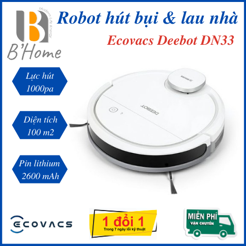 Robot Hút Bụi Lau Nhà Ecovacs DN33, Công nghệ 4.0, Hàng Trưng bày 99% - Máy Hút Bụi Thông Minh-BH 12 tháng-[FREE SHIP]