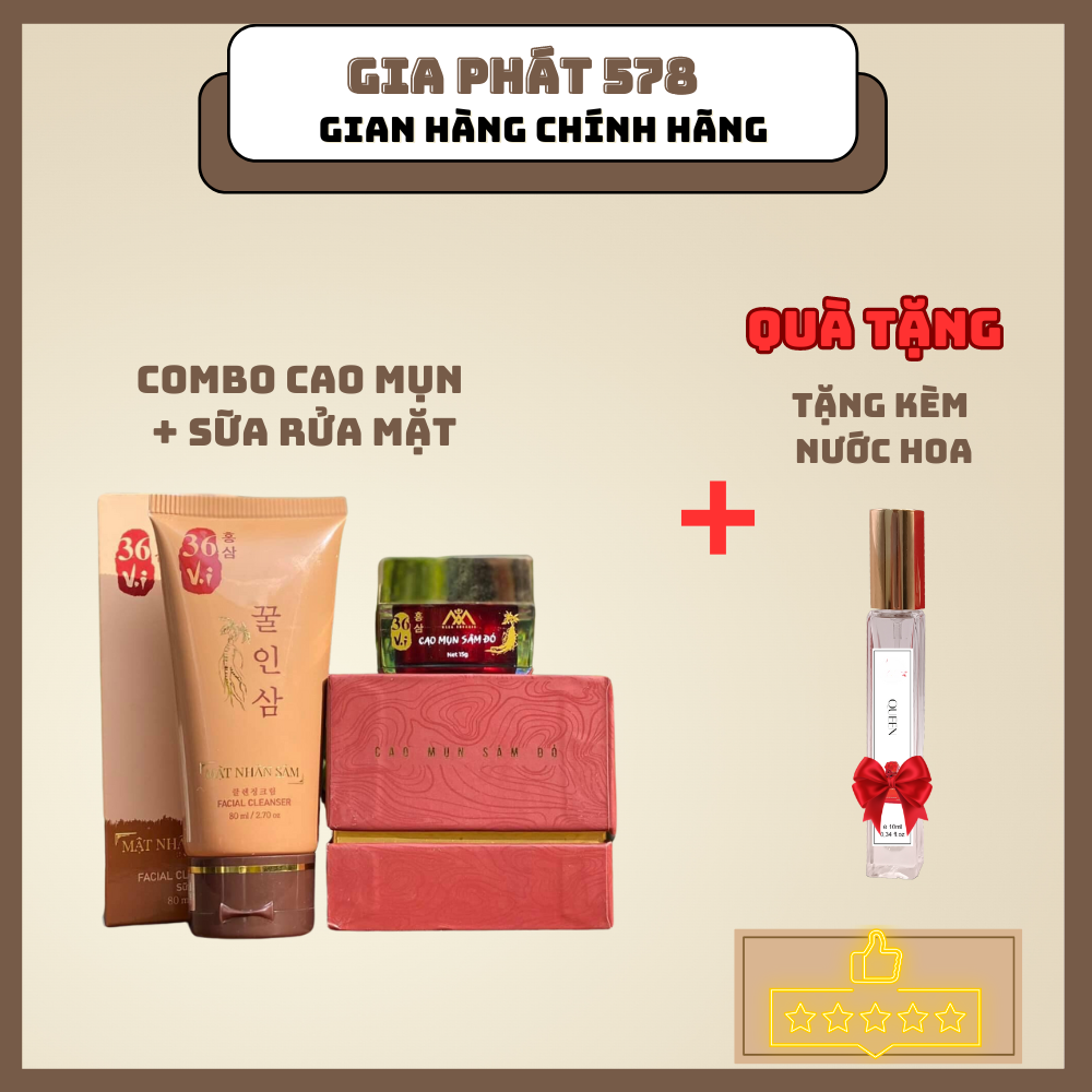 Cao Mụn Sâm Đỏ - Giảm Thâm Mụn Hiệu Quả - có size lựa chọn + tặng nước hoa