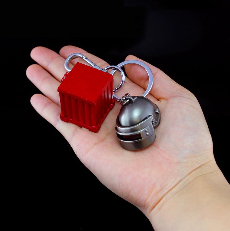 Combo móc khóa hòm thính + mũ 3 pubg