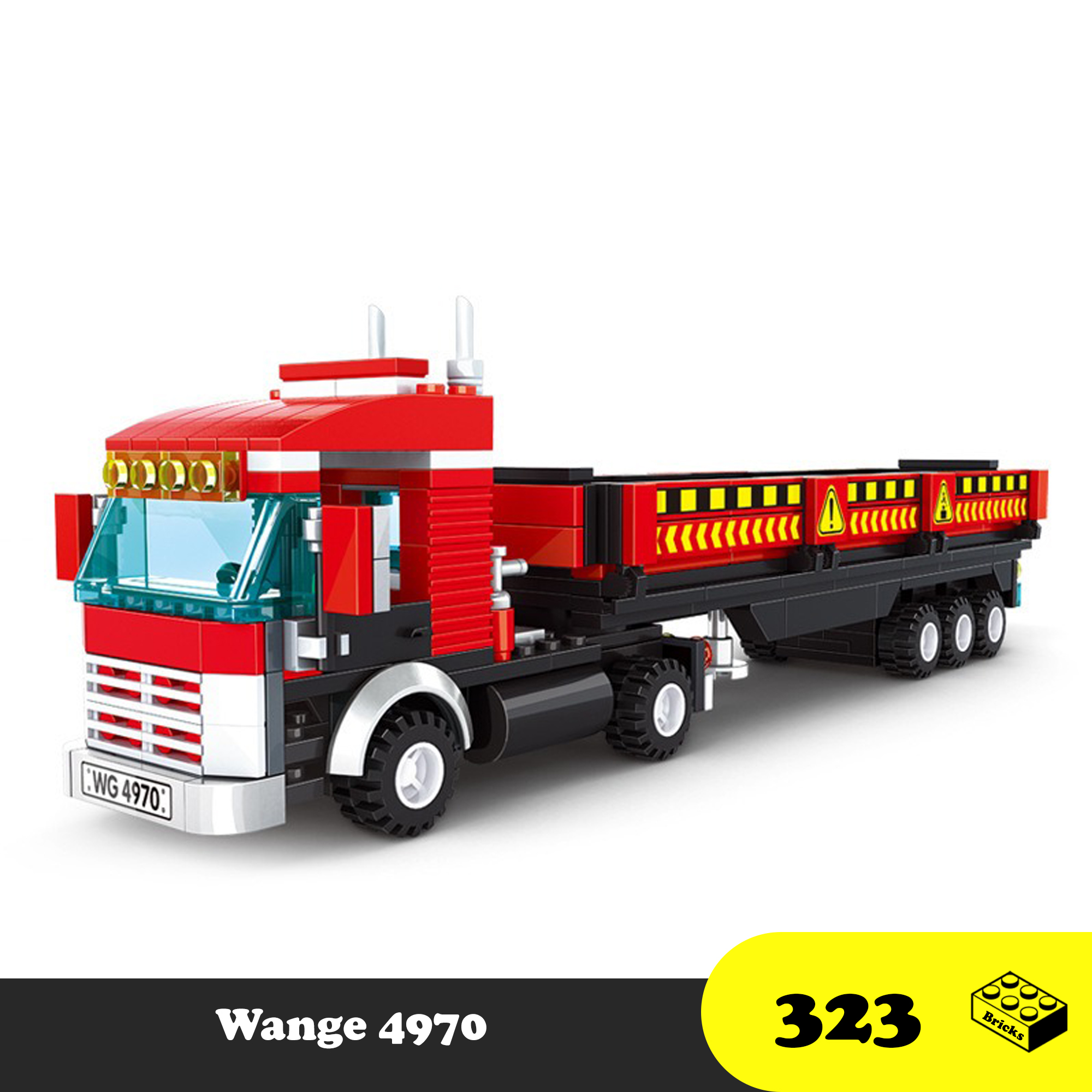 Đồ chơi Lắp ráp Xe container xây dựng thành phố, Wange 4970 Container Truck, Xếp hình thông minh, Mô hình trí tuệ, Nhựa ABS