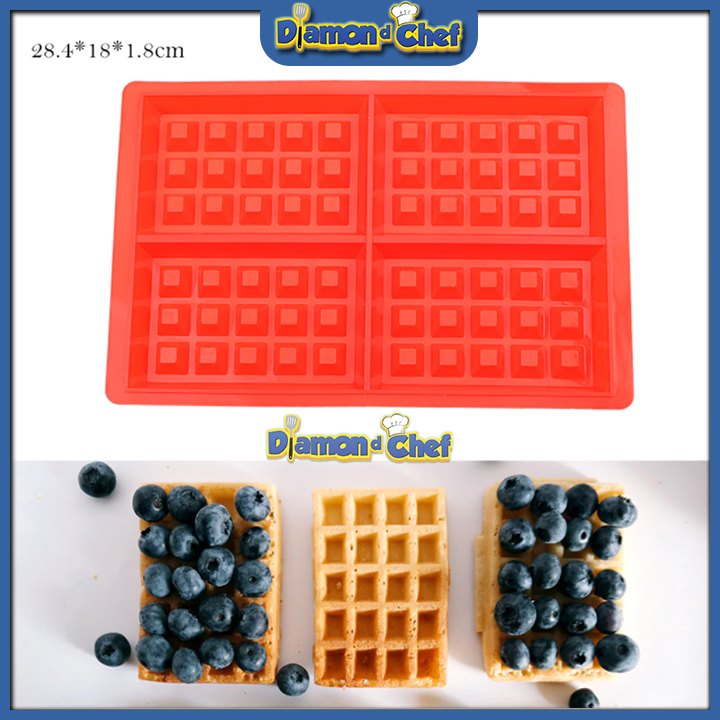 Khuôn Hình Chữ Nhật Silicon Làm Socola/Bánh Quế/Bánh Kếp/Crepe